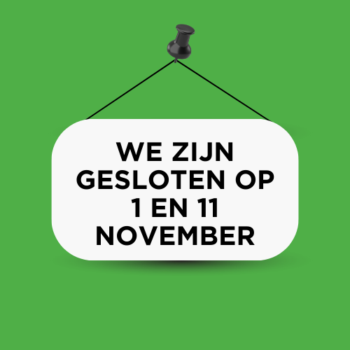 Gesloten op 1 en 11 november 